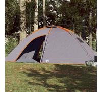vidaXL Camping Tent 8-Person Orange Waterproof UK