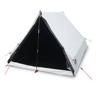 vidaXL Camping Tent A-Frame 2-Person Tent White Blackout Fabric Waterproof