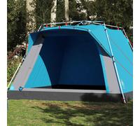 (Blue) vidaXL Camping Tent Cabin 4-Person Lightweight Tent Dome Tent Quick Release