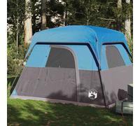 Camping Tent Cabin 4-Person Green 185T Polyester PU Waterproof ZIP 245x215x190cm