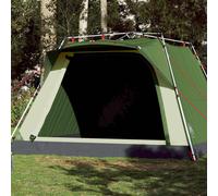 vidaXL Camping Tent Cabin 4-Person Green Quick Release UK