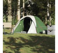 vidaXL Camping Tent Cabin 4-Person Green Waterproof