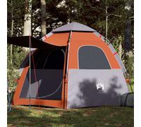 (Grey and orange, 260 x 217 x 150 cm) vidaXL Camping Tent Cabin 4-Person Lightweight Dome Tent Blue Quick Release