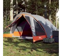 (grey and orange) vidaXL Camping Tent Cabin 4-Person Lightweight Tent Patio Dome Tent Waterproof