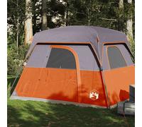 vidaXL Camping Tent Cabin 4-Person Orange Waterproof HOT