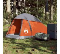 vidaXL Camping Tent Dome 1-Person Grey and Orange Waterproof