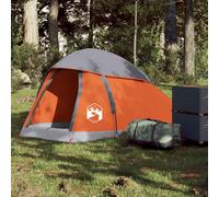 vidaXL Camping Tent Dome 1-Person Grey and Orange Waterproof