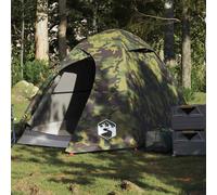 vidaXL Camping Tent Dome - 2-Person Waterproof Camo Tent with E-Port, Detachable Rainfly, and Heavy-Duty Ground Sheet - Ideal for Outdoor Adventures, Hunting, Trekking, Festivals, and Backpacking