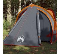 vidaXL Camping Tent Dome 2-Person Grey and Orange Waterproof