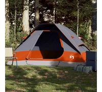 Camping tent 2-Person 185T Polyester PU Coated Grey & Orange Dome Waterproof Bag