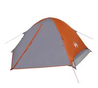 vidaXL Camping Tent Dome 2-Person Lightweight Tent Grey and Orange Waterproof
