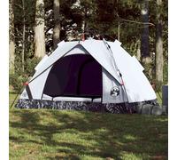 vidaXL Camping Tent Dome 2-Person White Blackout Fabric Quick Release UK