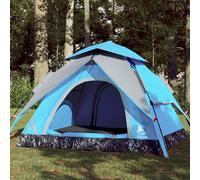 vidaXL Camping Tent Dome 3-Person Blue Quick Release