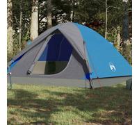 vidaXL Camping Tent Dome 3-Person Blue Waterproof UK