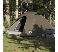 vidaXL Camping Tent Dome 3-Person Brown Waterproof UK