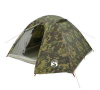 vidaXL Camping Tent Dome - 3-Person, Camouflage, Waterproof, Wind Resistant, Polyester, Mesh Walls, Lightweight, 220 x 190 x 120 cm, Portable