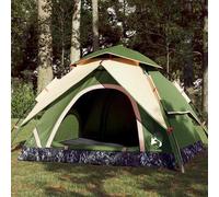 vidaXL Camping Tent Dome 3-Person Green Quick Release