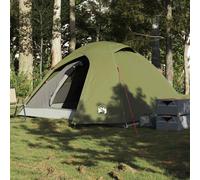 vidaXL Camping Tent Dome 3-Person Olive Green Waterproof UK