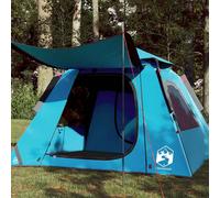 vidaXL Camping Tent Dome 4-Person Blue Quick Release