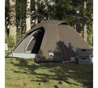 vidaXL Camping Tent Dome 4-Person Brown Waterproof