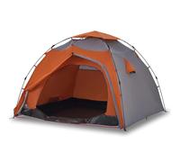vidaXL Camping Tent Dome 4-Person Grey and Orange Quick Release
