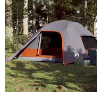 vidaXL Camping Tent Dome 4-Person Grey Waterproof