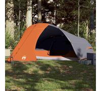 vidaXL Camping Tent Dome 4-Person Orange Waterproof UK