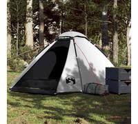 vidaXL 4-Person Dome Camping Tent - White Blackout Fabric, Waterproof, Lightweight & Portable Design with Detachable Rainfly and Easy Setup