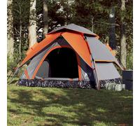 Camping Tent Dome 5-Person Grey and Orange Quick Release
