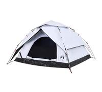 vidaXL Camping Tent Dome 5-Person White Blackout Fabric Quick Release