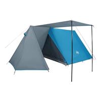 vidaXL Camping Tent for 3 Persons - Blue 185T Taffeta with PU Coating, Water-Resistant, Easy Setup, Good Ventilation & Portable with Carry Bag
