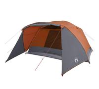 vidaXL Family Tent with Porch 6-Person Grey and Orange Waterproof UK