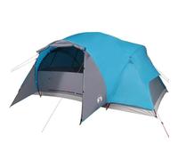 vidaXL Camping Tent for 8 - Blue Dome Shelter with Mesh Sidewalls, Water-Resistant 190T Taffeta, E-port, Lightweight & Portable with Carry Bag, Ideal for Family Outdoor Adventures