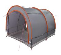 vidaXL Camping Tent in Grey and Orange | Waterproof, Flame Retardant and Breathable 256 x 222 x 182 cm With 10 Pegs for Secure Setup. Portable Outdoor Tent for Groups.