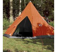 Camping Tent Tipi 4-Person Dome Lightweight Orange Waterproof vidaXL