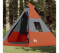 vidaXL Camping Tent Tipi 7-Person Orange Waterproof UK