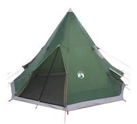 'vidaXL Dome Camping Tent for 4 Persons - Green Lightweight Shelter with Mesh Sidewalls - 185T Taffeta with PU Coating - E-Port and Windows - Suitable for Camping and Hiking