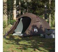 vidaXL Camping Tent Tunnel 2-Person Brown Waterproof