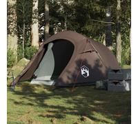 vidaXL Camping Tent Tunnel 2-Person Brown Waterproof HOT