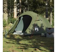 vidaXL Camping Tent Tunnel 2-Person Olive Green Waterproof UK