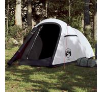 ** vidaXL Camping Tent Tunnel 2-Person Dome - White Blackout Fabric, Waterproof and Wind Resistant, with Detachable Rainfly, Easy Setup and Mosquito Protection