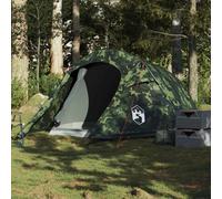 vidaXL Camping Tent Tunnel 3-Person Camouflage Waterproof UK