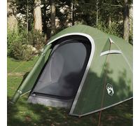 vidaXL Camping Tent Tunnel 3-Person Green Waterproof UK