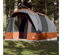(Grey and orange, 3-person) vidaXL Family Tent Tunnel 7-Person Lightweight Tent Camping Tent Waterproof