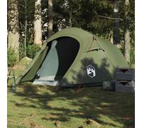 vidaXL Camping Tent Tunnel 3-Person Olive Green Waterproof - Easy Setup & Portable with Detachable Rainfly and Ventilation