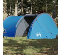 vidaXL Camping Tent Tunnel 4-Person Lightweight Tent Dome Tent Blue Waterproof