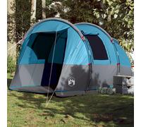 vidaXL Camping Tent Tunnel 4-Person Blue Waterproof UK