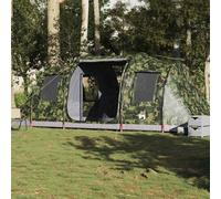 vidaXL Camping Tent Tunnel 4-Person Camouflage Waterproof UK
