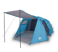 vidaXL Camping Tent Tunnel 4-Person Dome Tent Lightweight Tent Blue Waterproof