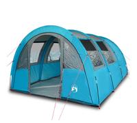 vidaXL Camping Tent Tunnel 4-Person Dome Tent Lightweight Tent Blue Waterproof